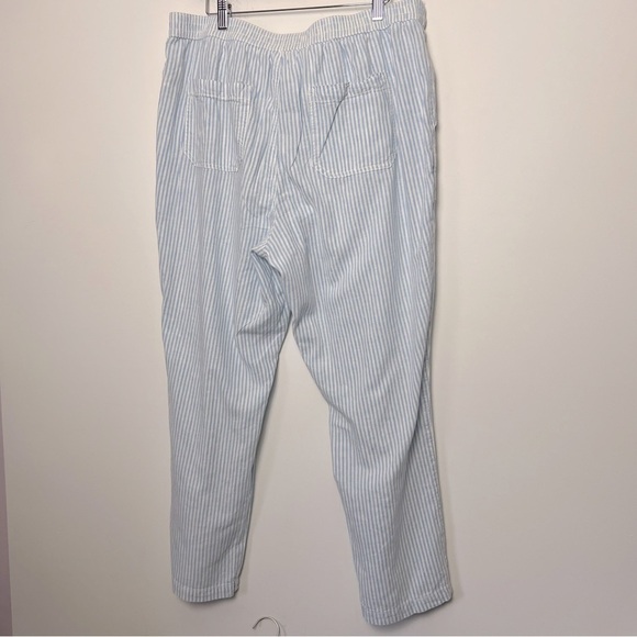 by Anthropologie Seashore Blue Stripe Linen Casual Lightweight Coastal Pants - Picture 11 of 15